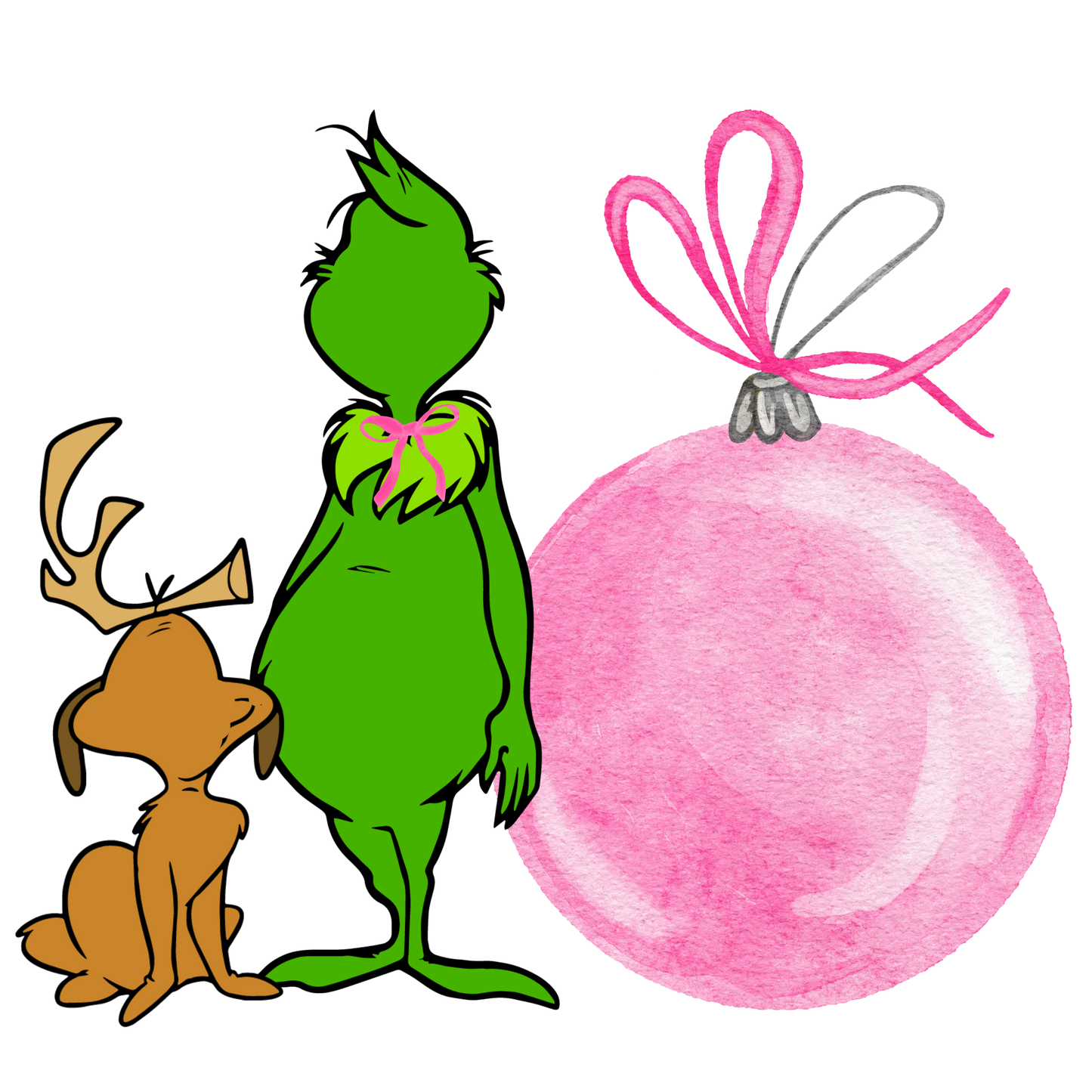 Grinch monogram girl, grinch monogram boy, red, pink, png, 3 files