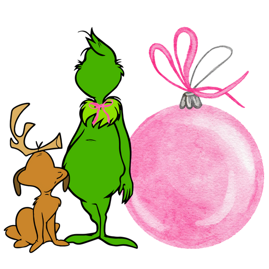 Grinch monogram girl, grinch monogram boy, red, pink, png, 3 files